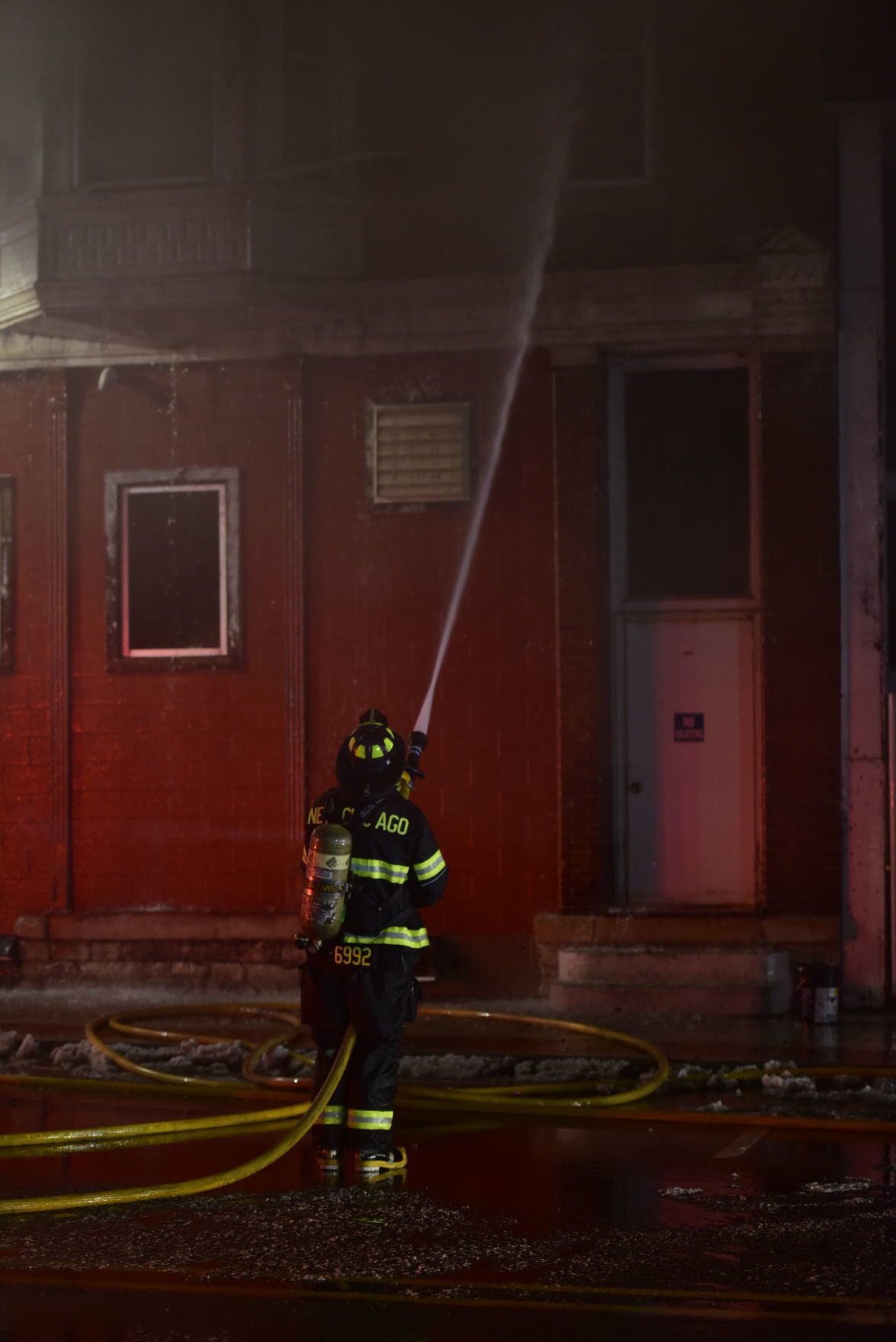 Crews battle fire at the Copper Penny